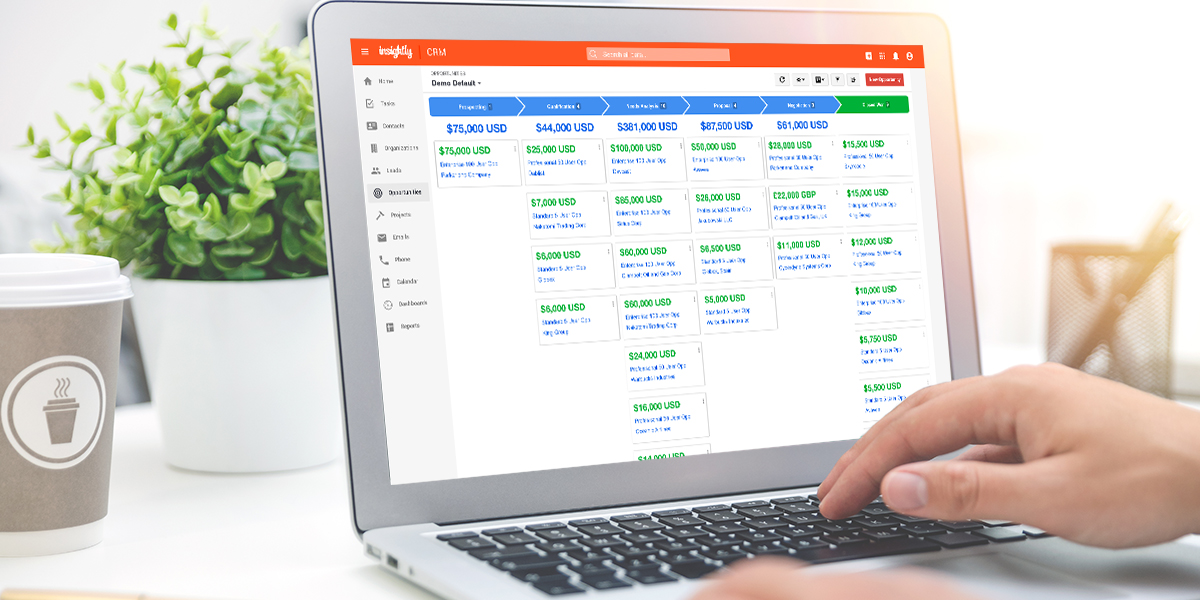 sales pipeline in Insightly CRM.