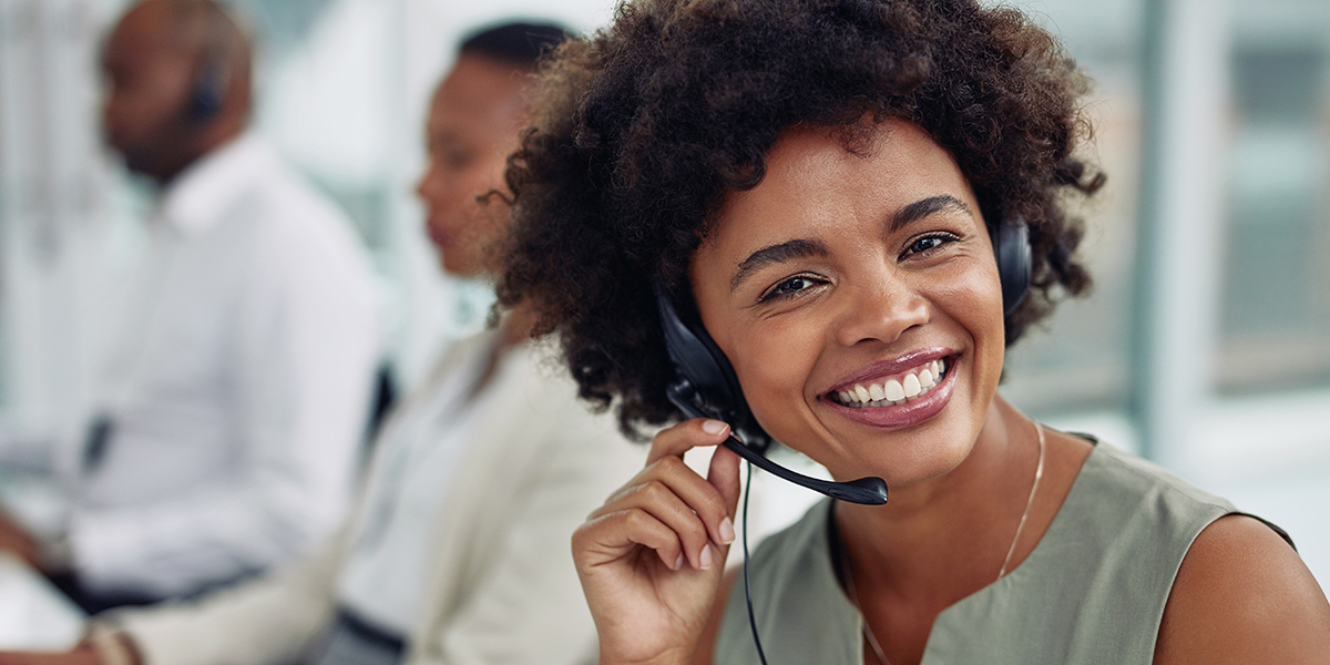 Person on phone smiling